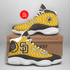 Personalized Shoes San Diego Padres Jordan 13 Custom Name