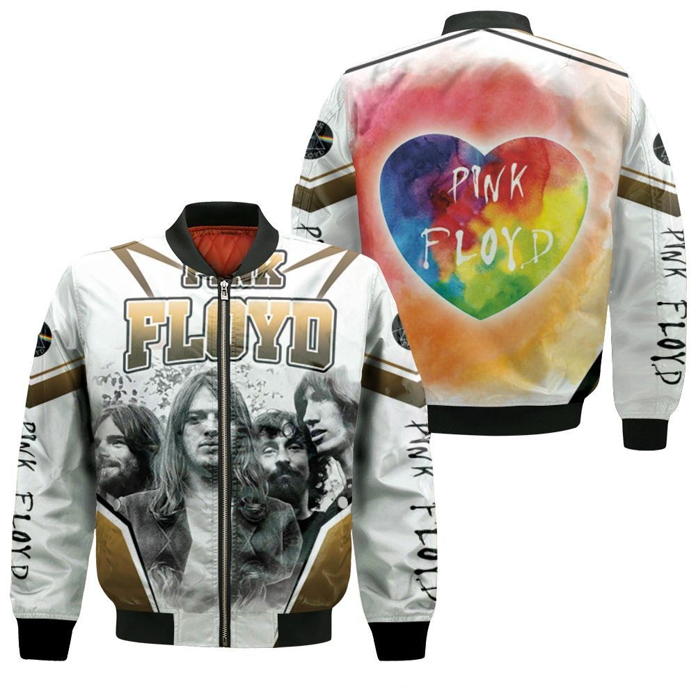 Pink-Floyd-Black-White-Bomber-Jacket Pink Floyd Black White Bomber Jacket
