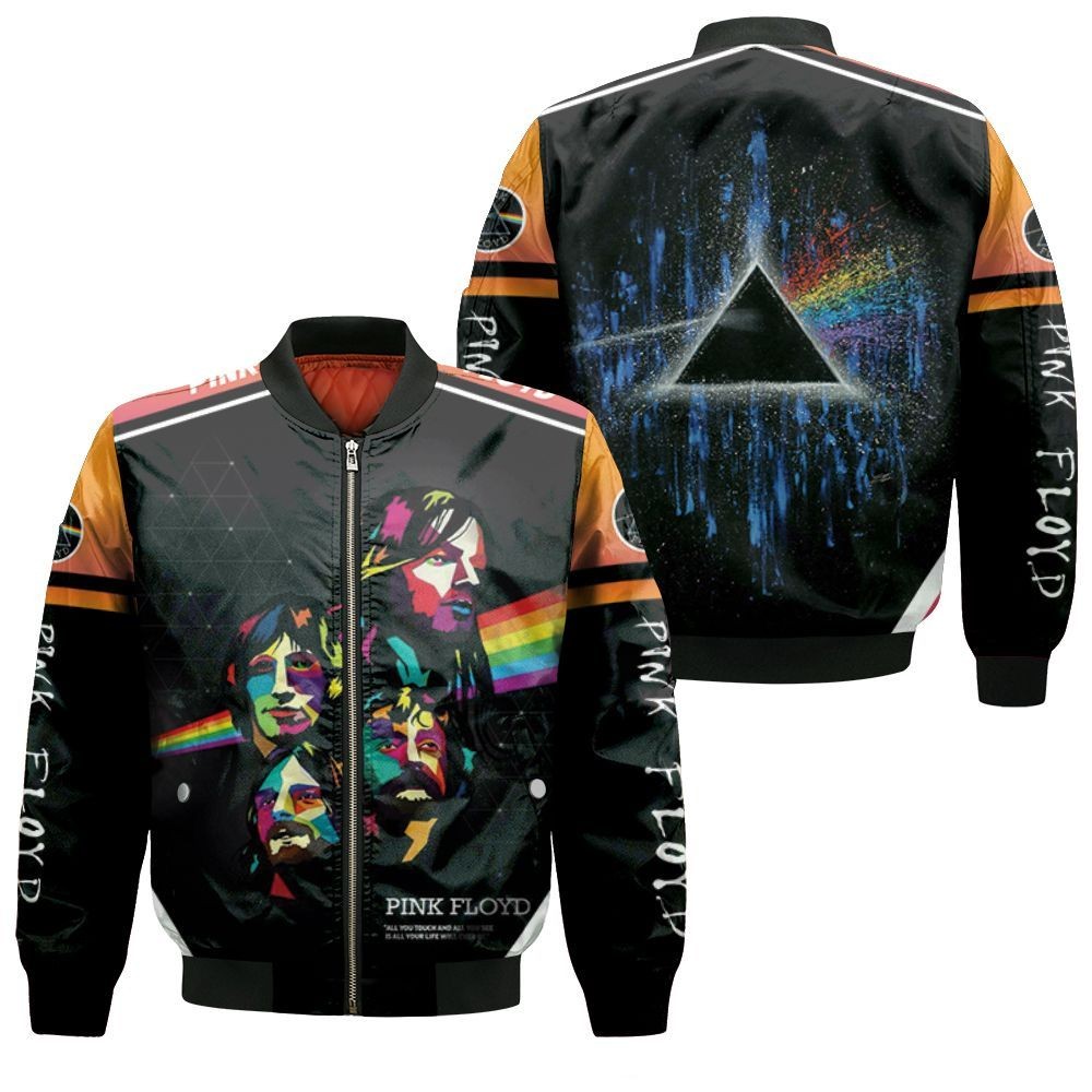 Pink-Floyd-Rainbow-Popart-Bomber-Jacket Pink Floyd Rainbow Popart Bomber Jacket