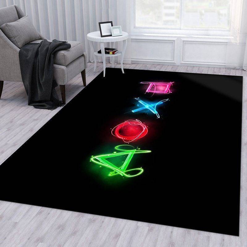 Playstation-Symbols-Graphics-1-Area-Rug-Living-Room-And-Bed-Room-Rug Playstation Symbols Graphics 1 Area Rug Living Room And Bed Room Rug