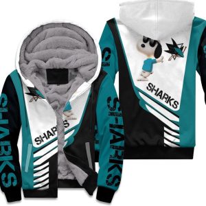 San Jose Sharks Snoopy For Fans 3D Unisex Fleece Hoodie