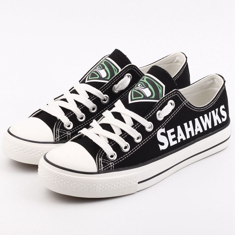 Seattle-Seahawks-NFL-Football-4-Gift-For-Fans-Low-Top-Custom-Canvas-Shoes Seattle Seahawks NFL Football 4 Gift For Fans Low Top Custom Canvas Shoes