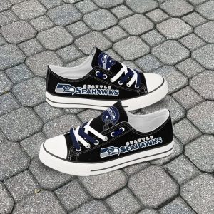 Seattle Seahawks NFL Football 5 Gift For Fans Low Top Custom Canvas Shoes LT0064