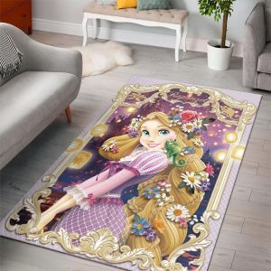 Tangled Disney Princess Characters Living Room Cartoon Floor Carpet Rectangle Rug R4402
