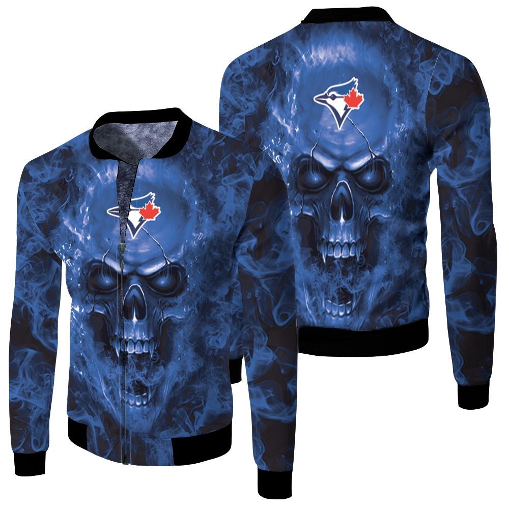 Toronto Blue Jays MLB Fans Skull Fleece Bomber Jacket FBJ0143 – We sell ...