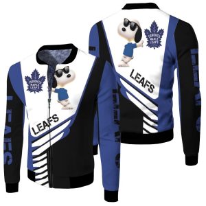 Toronto Maple Leafs Snoopy For Fans 3D Fleece Bomber Jacket