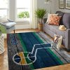 Utah Jazz NBA Team Logo Wooden Style Nice Gift Home Decor Rectangle Area Rug Unisex