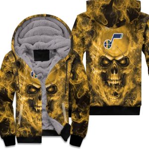 Utah Jazz Nba Fans Skull Unisex Fleece Hoodie