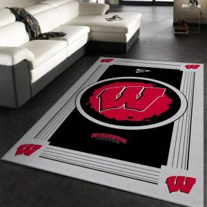 Wisconsin Badgers NCAA 1 Area Rug Living Room And Bed Room Rug R3532