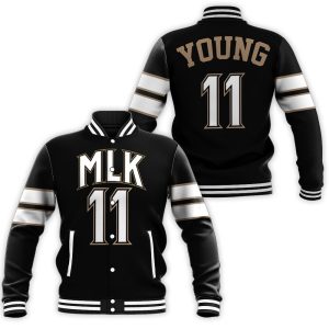 Atlanta Hawks Trae Young 11 Mlk NBA Black Inspired Style Baseball Jacket