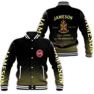 Jameson Irish Whiskey Triple Distilled Logo For Lovers 3D Baseball Jacket BJ0893