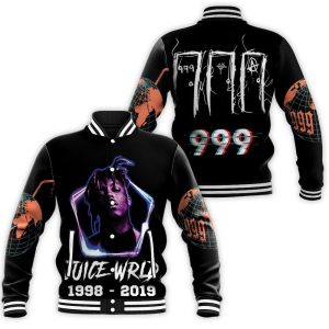 Juice Wrld 999 Neon Color Rap Hip Hop Baseball Jacket BJ1279