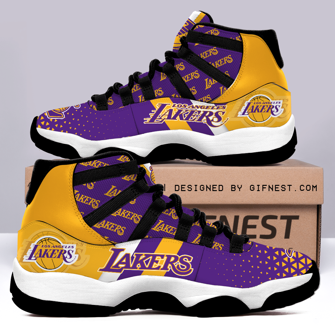 Los-Angeles-Lakers-Air-Jordan-11-Custom-Sneaker-For-Fans Los Angeles Lakers Air Jordan 11 Custom Sneaker For Fans