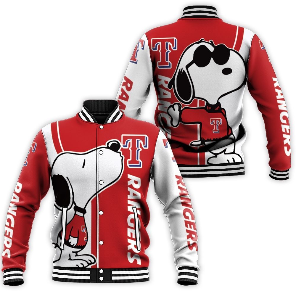 Texas Rangers Snoopy Lover 3D Printed Baseball Jacket BJ0307 – We sell ...