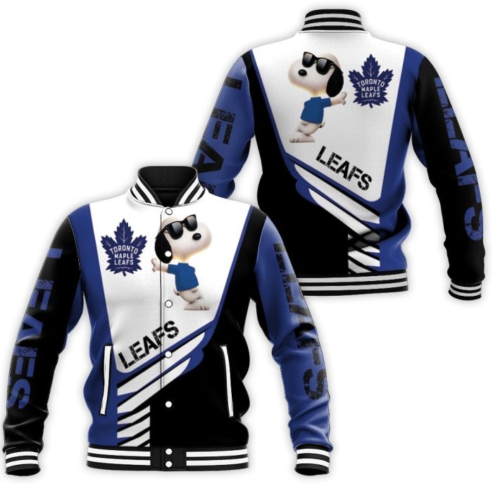Toronto Maple Leafs Snoopy For Fans 3D Baseball Jacket