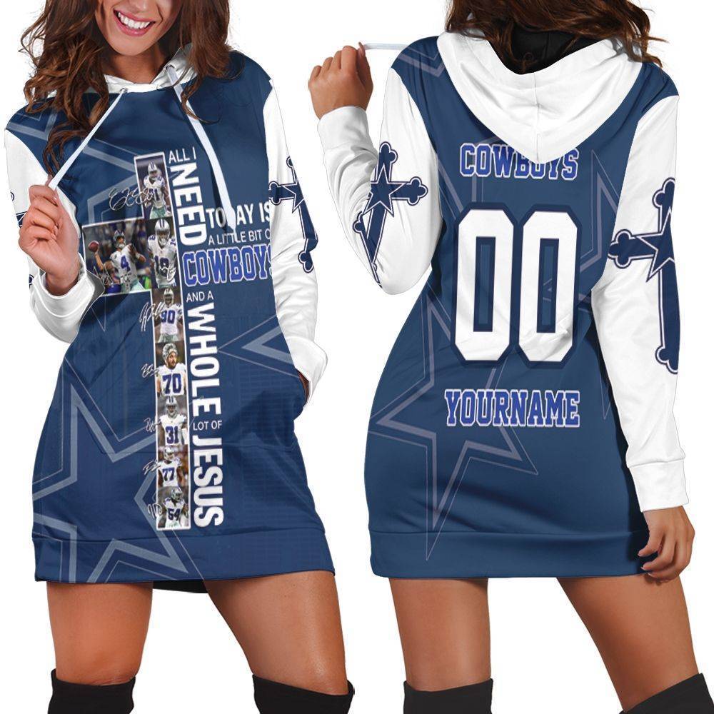 All I Need Today Is Little Bit Dallas Cowboys And Whole Lots Of Jesus Personalized Hoodie Dress