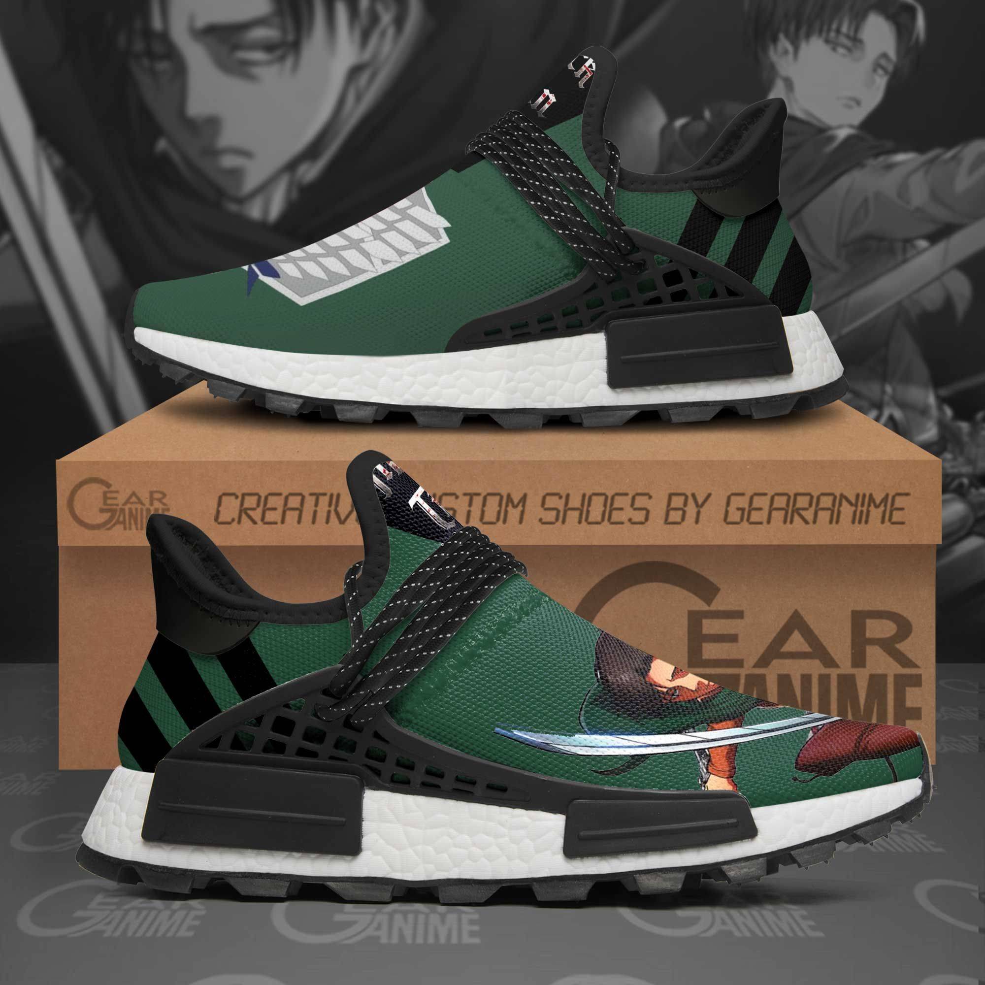 AOT Levi Ackerman Shoes Attack On Titan Anime Shoes TT11 - NMD Sneakers For Fan