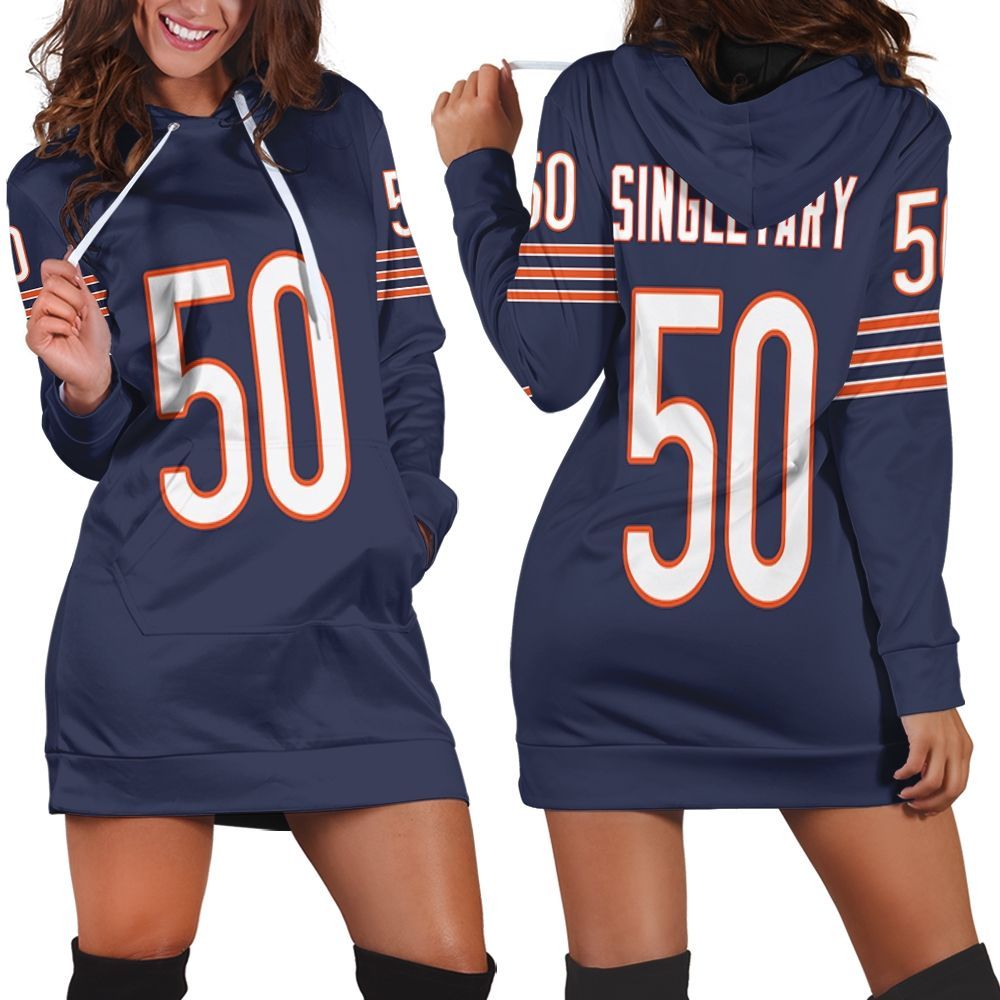 Chicago Bears Mike Singletary #50 Great Player Nfl Team Vintage Navy 3D Hoodie Dress