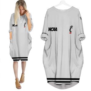 Cincinnati Bearcats Ncaa Classic White With Mascot Logo Gift For Cincinnati Bearcats Fans Batwing Pocket Dress PD666