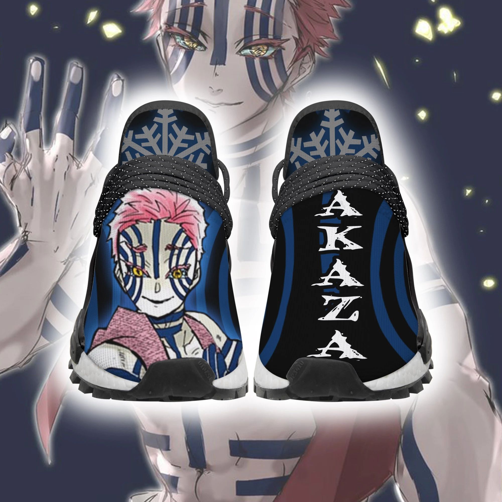 Demon Slayer Shoes Akaza Shoes Custom Anime Sneakers - NMD Sneakers For Fan