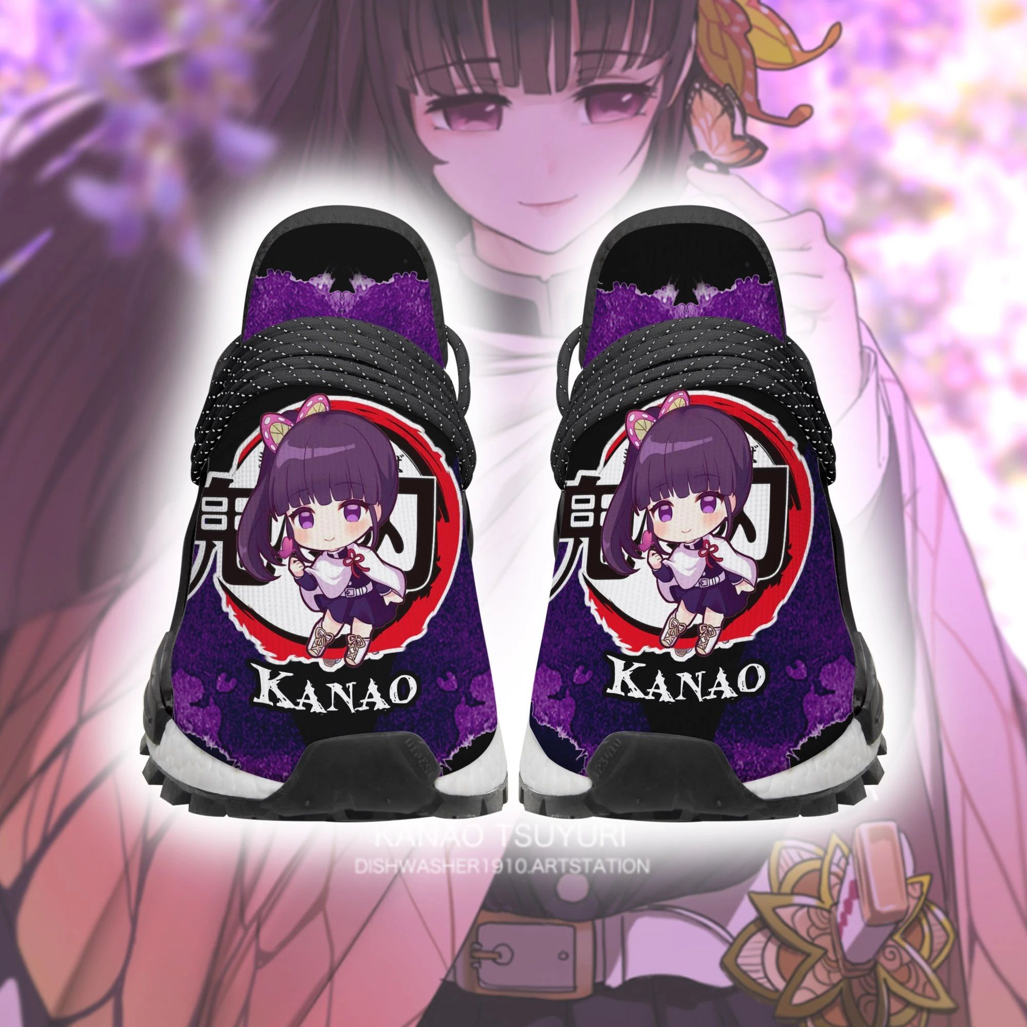 Kanao Tsuyuri Shoes Custom Demon Slayer Anime Sneakers - NMD Sneakers For Fan