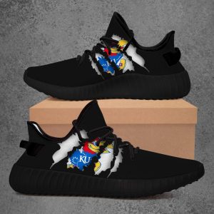 Kansas Jayhawks NCAA Teams Sport Teams Top Branding Trends Custom Perfect Gift For Fans Black Shoes Yeezy v2 Sneakers