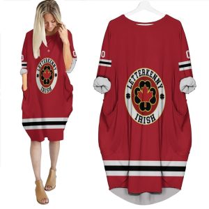 Letterkenny Irish Nhl Ice Hockey Team Logo 2020 Red 3D Custom Gift For Letterkenny Fans Batwing Pocket Dress PD1095