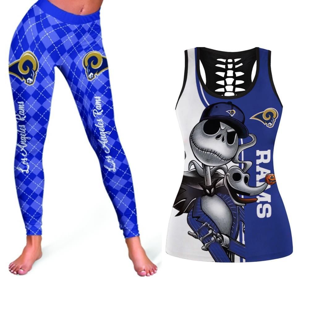 Los Angeles Rams Jack Skellington And Zero Tanktop Legging Set Gift For Los Angeles Rams Fans 7