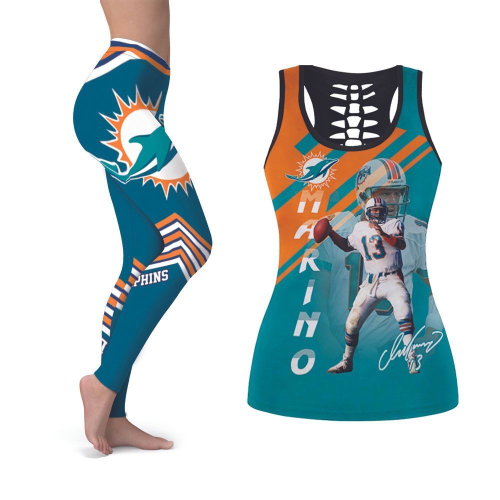 Miami Dolphins Dan Mario #13 Great Player NFL American Football Tank Top And Legging Set Gift For Dolphins Fans