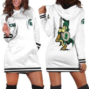 Michigan State Spartans Ncaa Classic White With Mascot Logo Gift For Michigan State Spartans Fans Hoodie Dress HD1418
