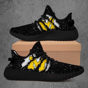 Michigan Wolverines NCAA Teams Sport Teams Top Branding Trends Custom Perfect Gift For Fans Black Shoes Yeezy v2 Sneakers