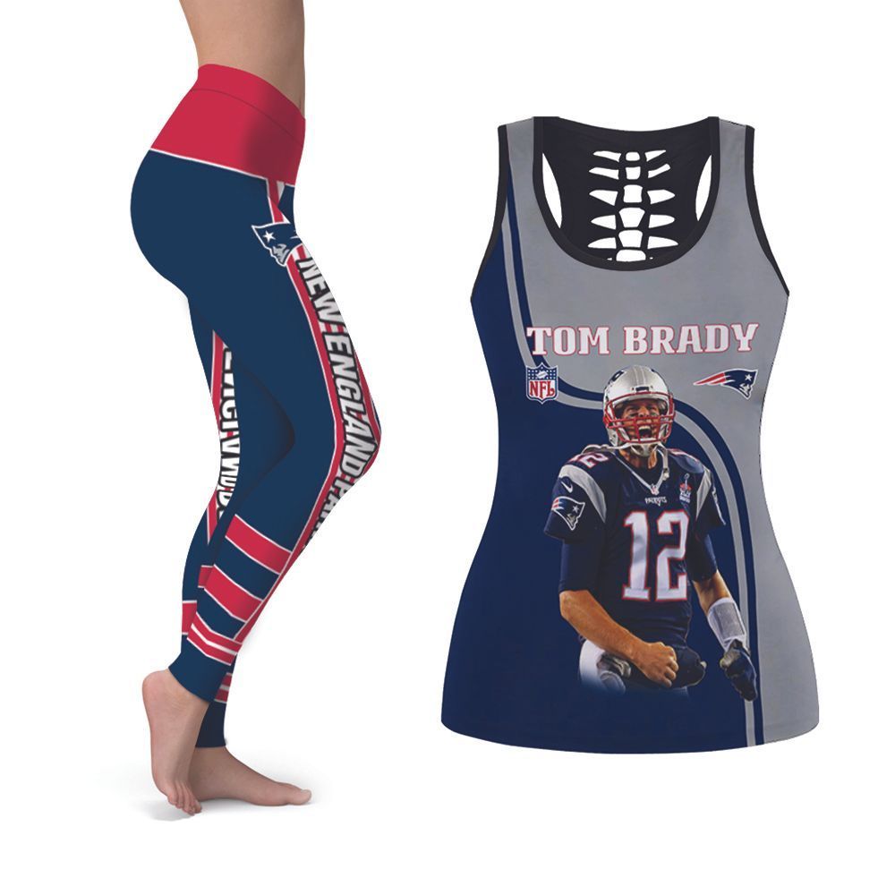 New England Patriots Tom Brady #12 Legends NFL American Football Tank Top And Legging Set Gift For Patriots Fans