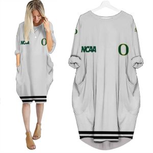 Oregon Ducks Ncaa Classic White With Mascot Logo Gift For Oregon Ducks Fans Batwing Pocket Dress PD1975