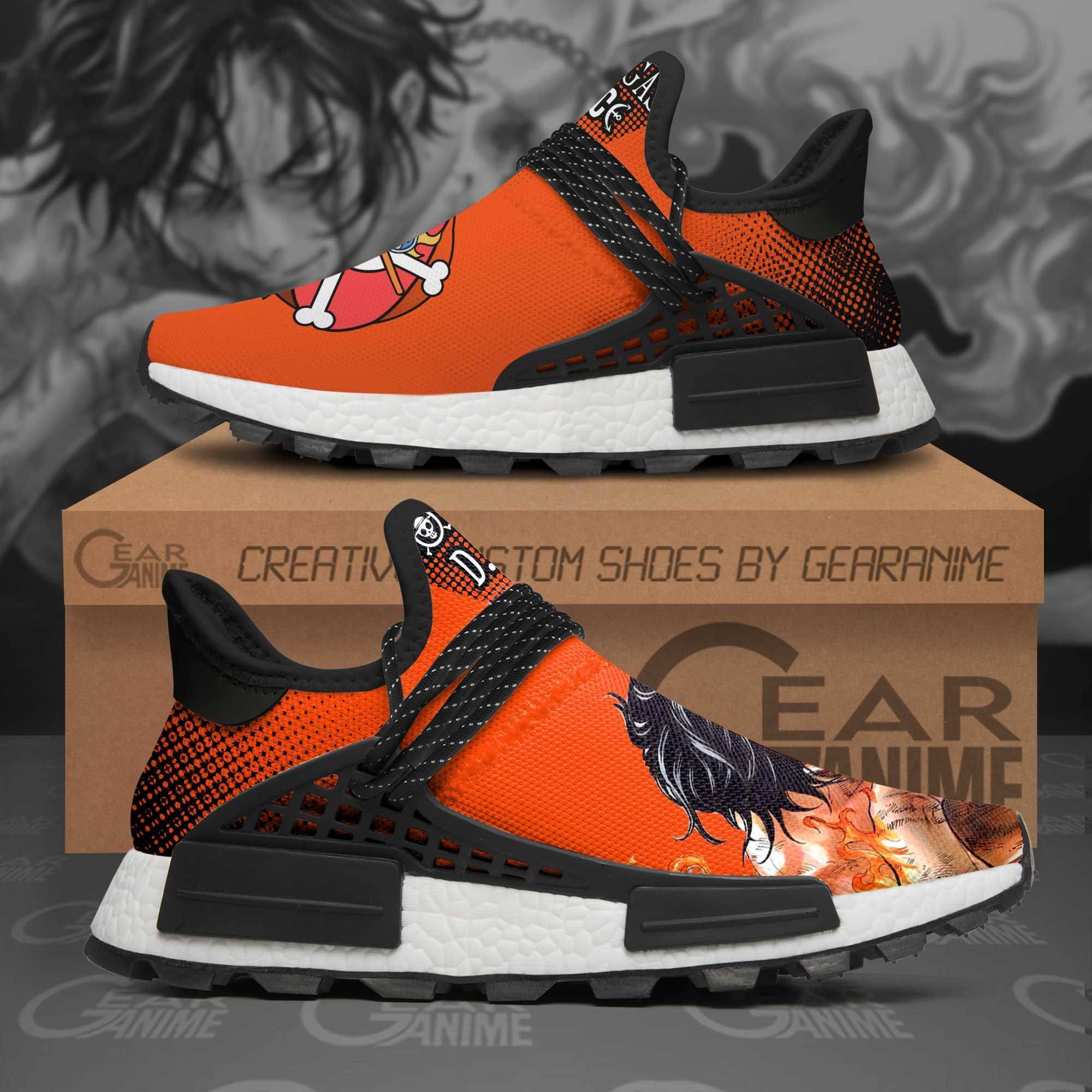 Portgas D Ace Shoes One Piece Custom Anime Shoes TT11 - NMD Sneakers For Fan