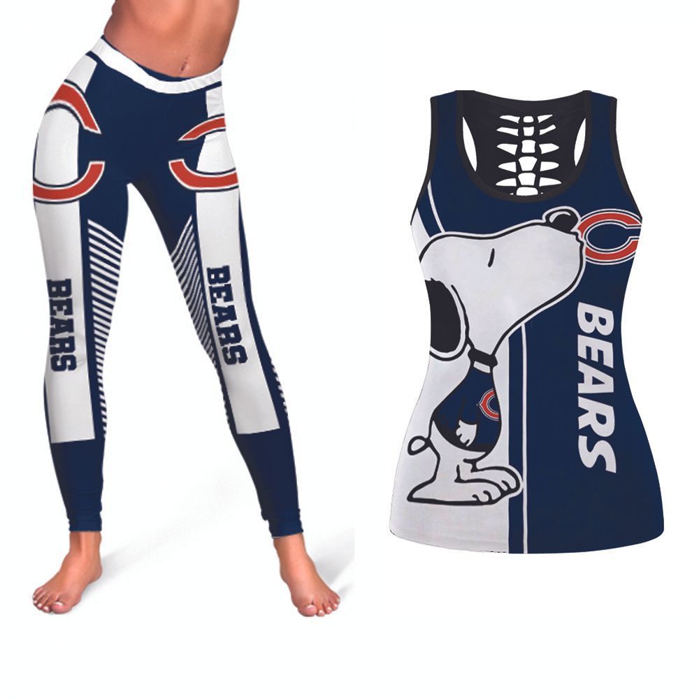 Snoopy Dog Chicago Bears NFL American Football Tank Top And Legging Set Gift For Chicago Bears Fans