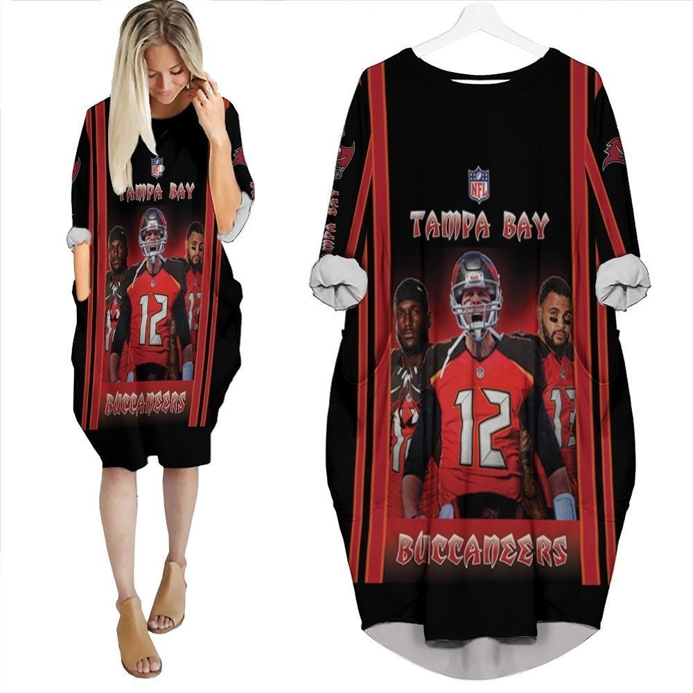 Tampa Bay Buccaneers 2021 Super Bowl Nfc South Division Champions Batwing Pocket Dress PD2577