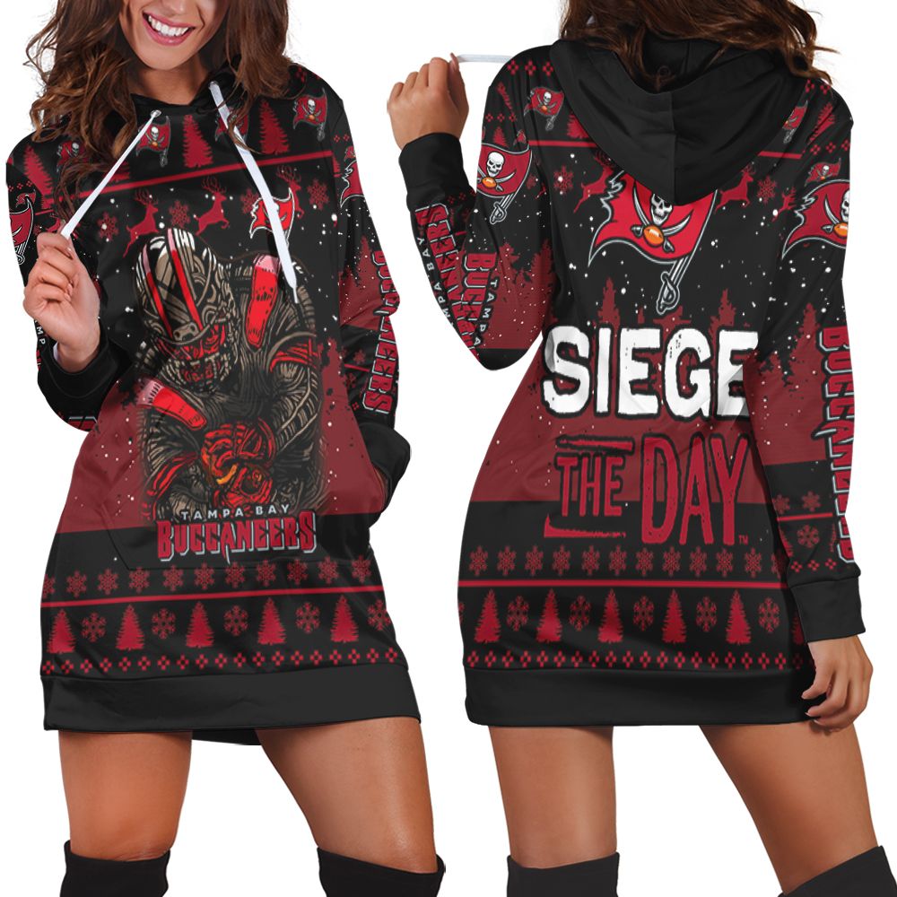 Tampa Bay Buccaneers Siege The Day Christmas Pattern For Fan 3D Printed Hoodie Dress