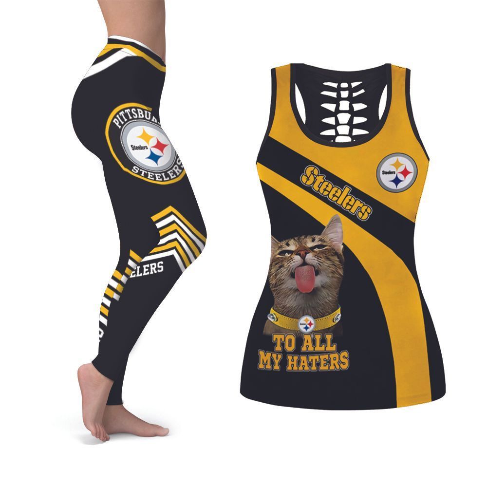 To All My Haters Pittsburgh Steelers NFL American Football Cat Tank Top And Legging Set Gift For Steelers Fans
