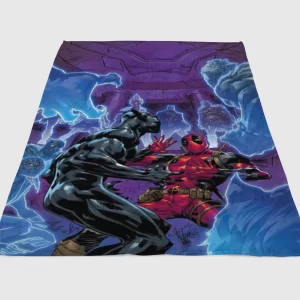 Black Panther Vs Deadpool 5 Fleece Blanket Sherpa Blanket