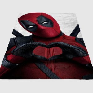 Deadpool Love Wallpaper Fleece Blanket Sherpa Blanket