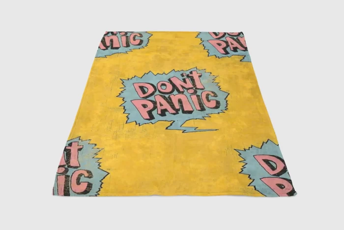 Don T Panic Wallpaper Fleece Blanket Sherpa Blanket