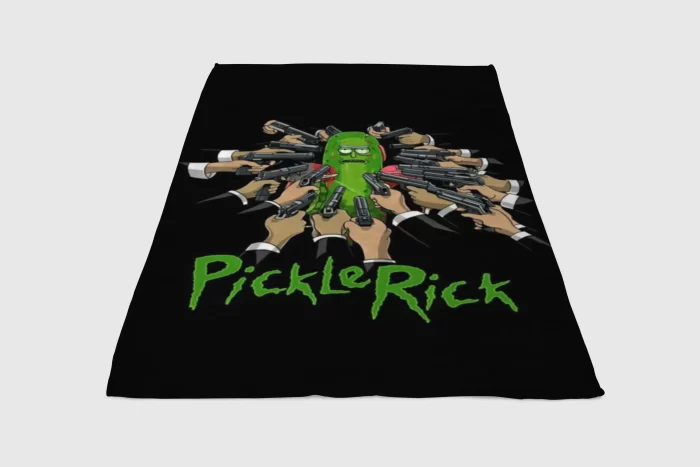 Pickle Rick John Wick Fleece Blanket Sherpa Blanket
