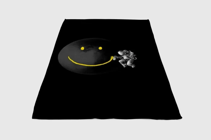 Smiley Fleece Blanket Sherpa Blanket