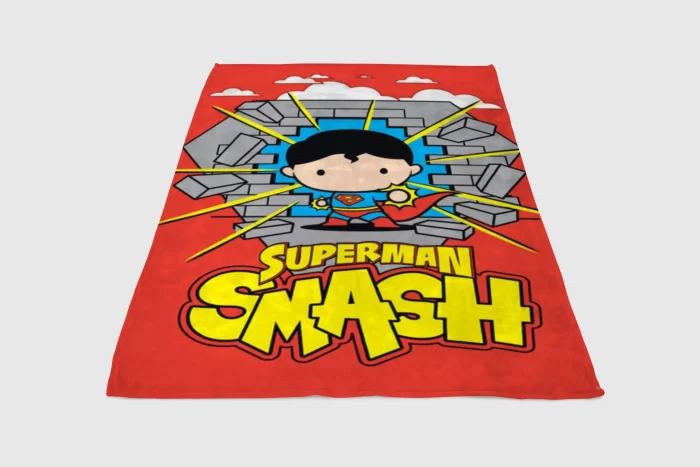 Superman Smash Cartoon Fleece Blanket Sherpa Blanket