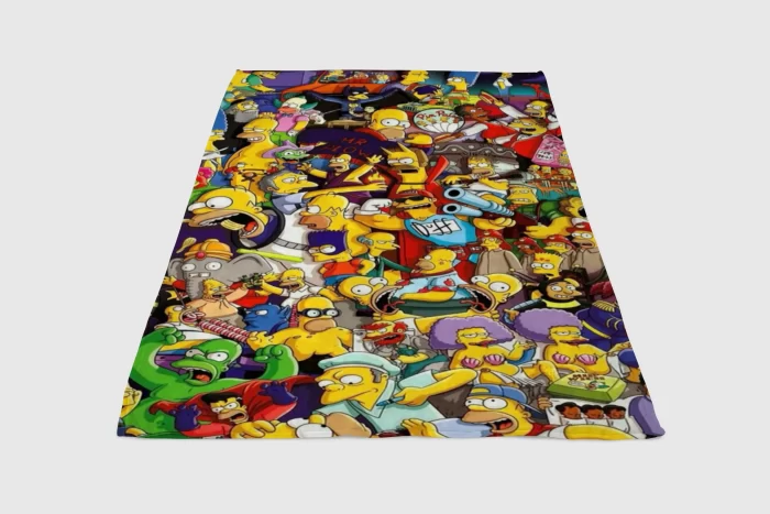 The Simpsons All Character Fleece Blanket Sherpa Blanket