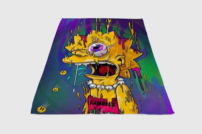 Trippy Lisa Simpson Cool Wallpaper Fleece Blanket Sherpa Blanket