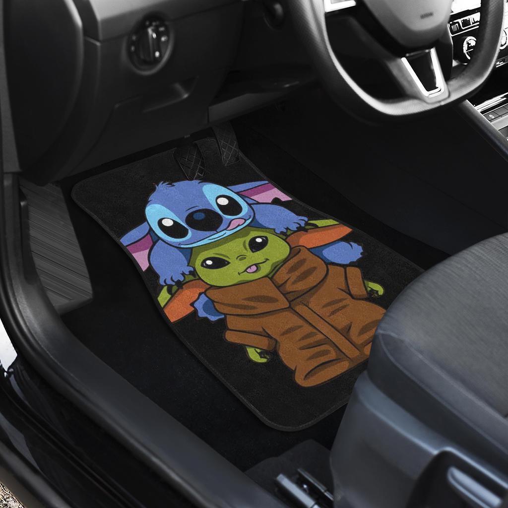 Baby Yoda And Stitch Cute Car Floor Mats Disney Movies SWCFM11 We