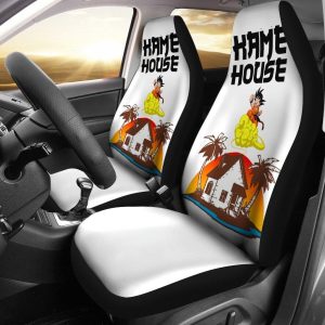 Dragon Ball Anime Car Seat Covers - Car Accessories - DB Goku Flying Kame House Seat Covers
