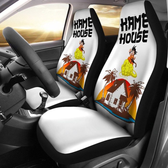Dragon Ball Anime Car Seat Covers - Car Accessories - DB Goku Flying Kame House Seat Covers