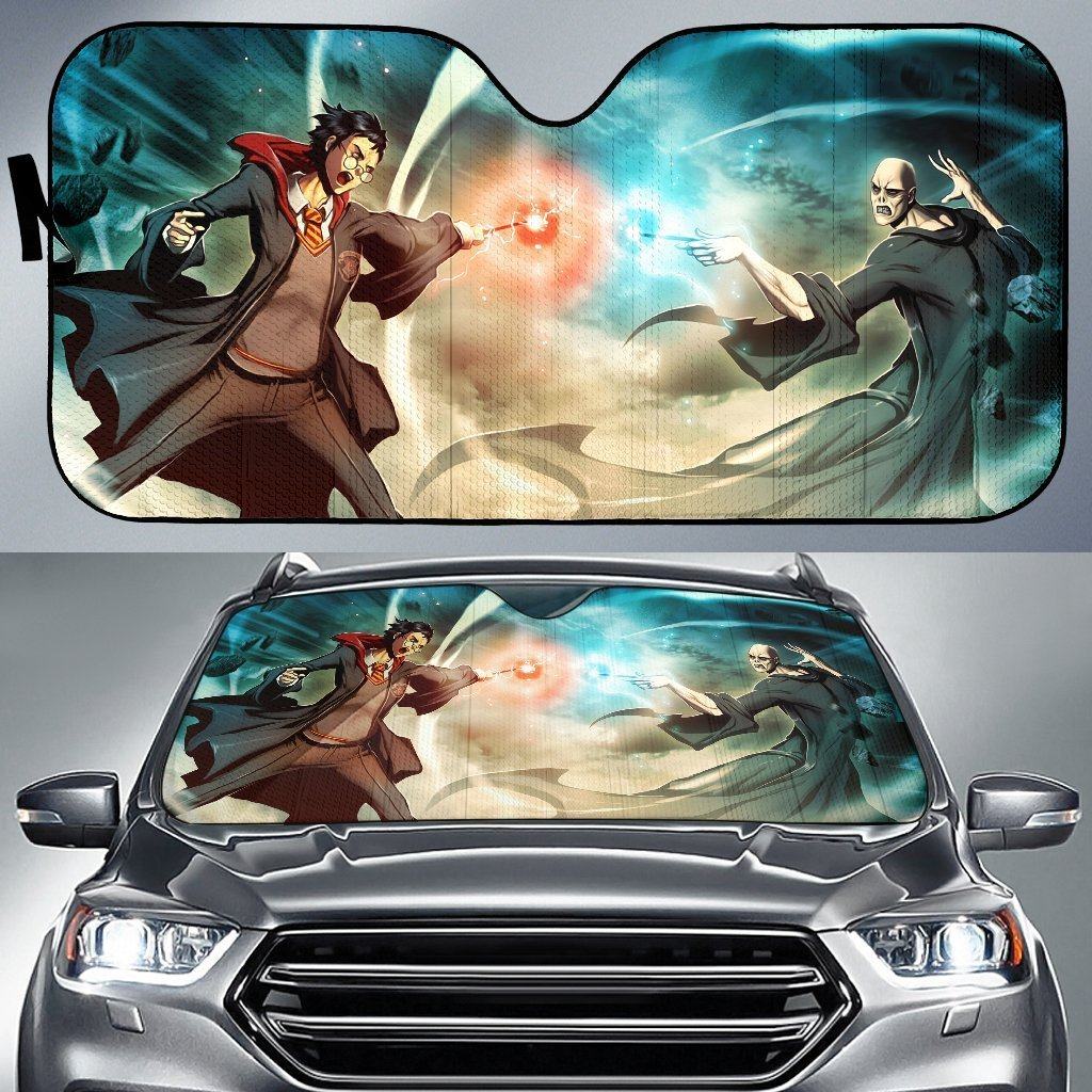 Harry-Potter-And-Voldemort-Battle-Car-Sun-Shade-CSSHP007 Harry Potter And Voldemort Battle Car Sun Shade CSSHP007